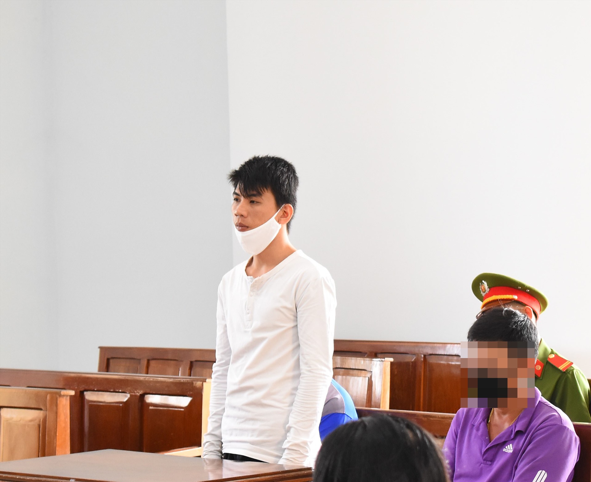 Bị cáo Nguyễn Long Hải (chú của Thắng) tại phiên tòa sơ thẩm. Ảnh: Thành Nhân