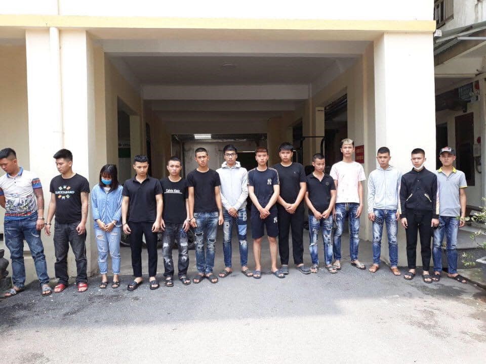 Mội số đối tượng trong vụ tụ tập đua xe. Ảnh: Công an Hà Nội