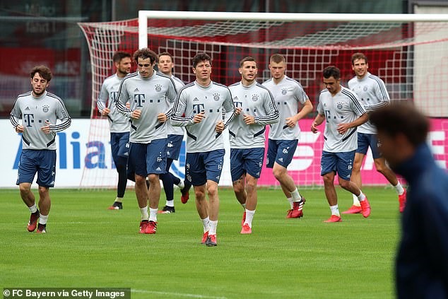 Các cầu thủ Bayern Munich trở lại tập luyện chuẩn bị cho trận đấu với Union Berlin. Ảnh: Daily Mail.