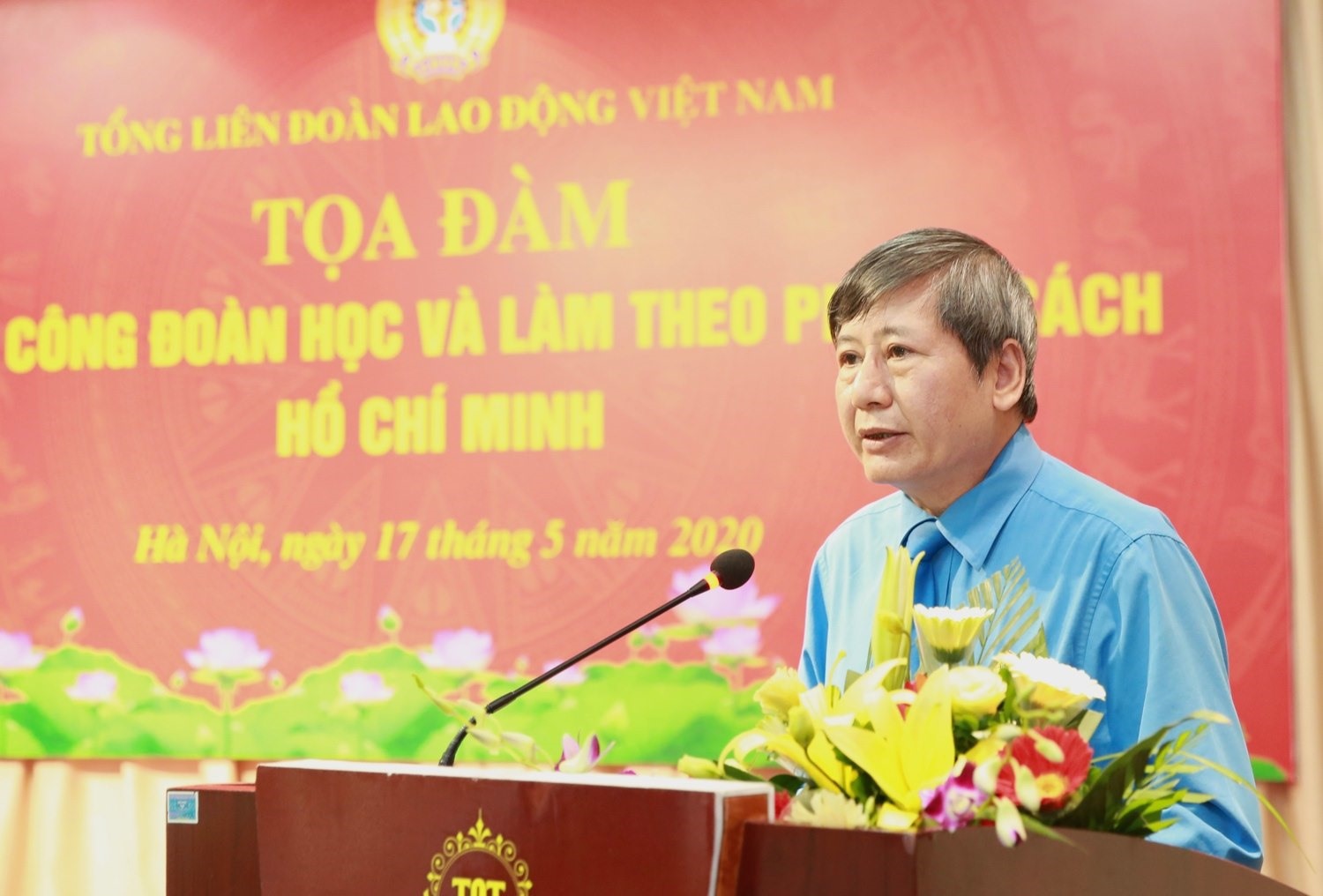 Phó Chủ tịch Thường trực Tổng Liên đoàn Lao Động Việt Nam Trần Thanh Hải phát biểu tại buổi tọa đàm. Ảnh: Hải Nguyễn