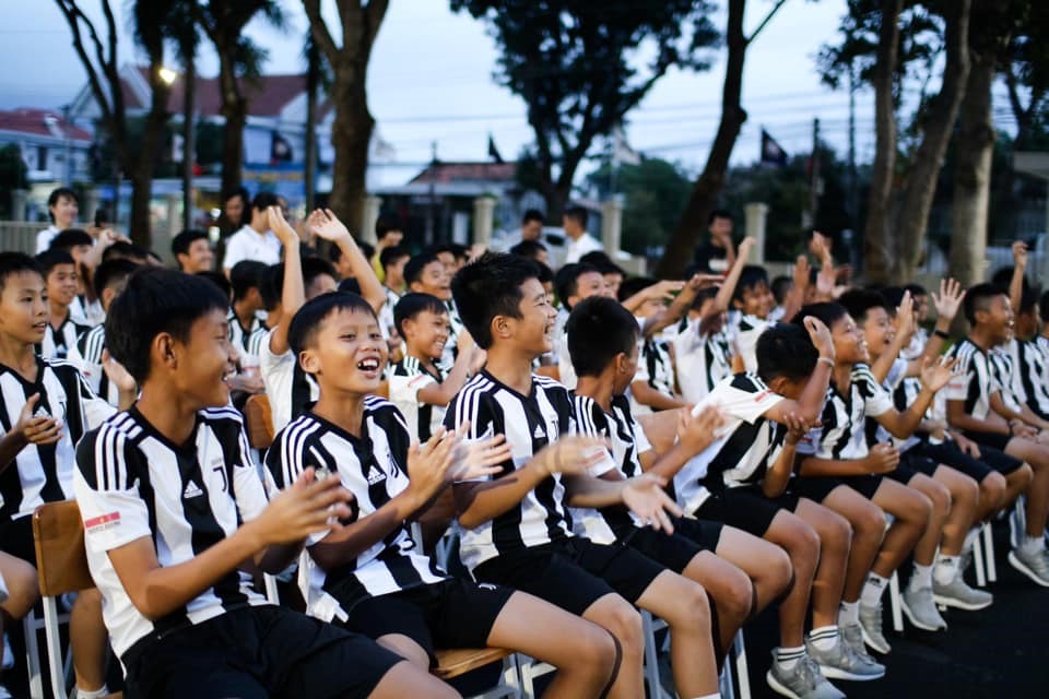 Các học viên của học viện Juventus Việt Nam đều được sàng lọc kỹ, chú trọng đến yếu tố thể hình. Ảnh: NVCC.