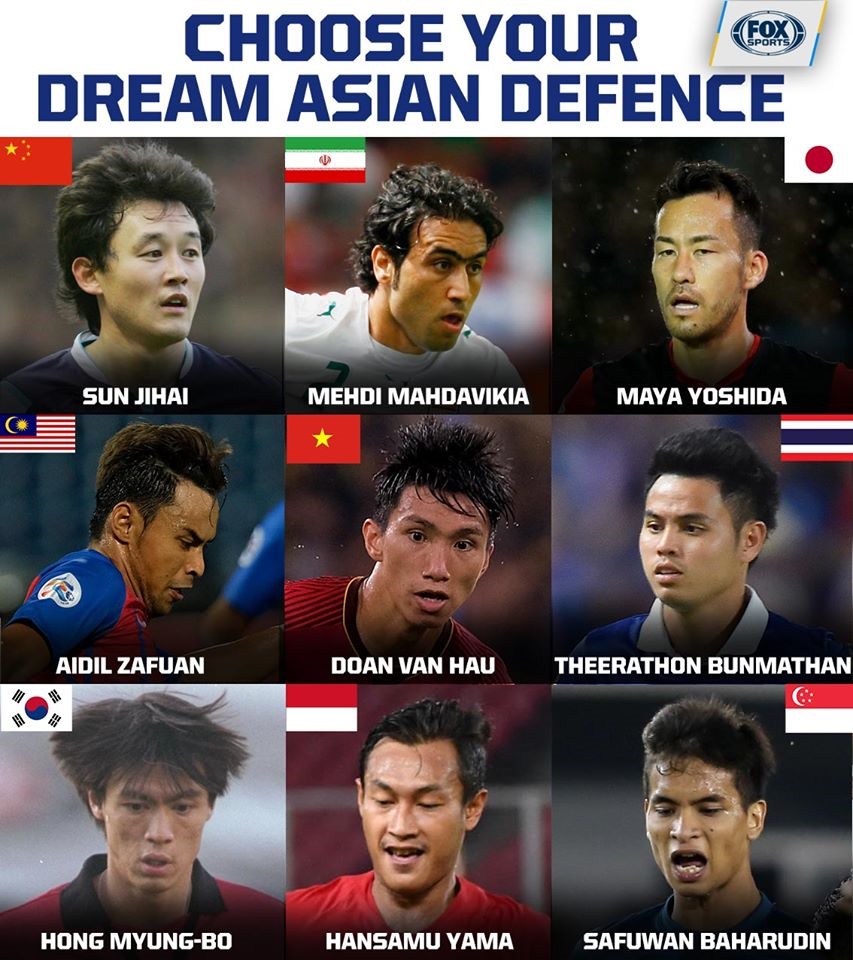 Văn Hậu cùng thế hệ những hậu vệ hay nhất Châu Á. Ảnh: Fox Sport Asia