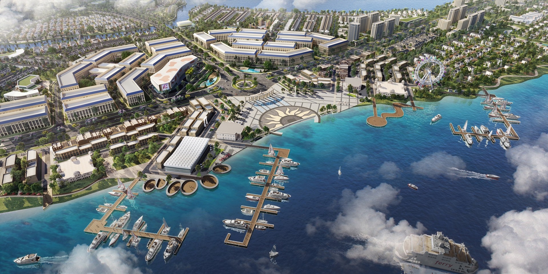 Khu đô thị sinh thái Aqua City quy mô gần 1.000ha ngay tại phía Đông là tâm điểm thu hút giới đầu tư và an cư