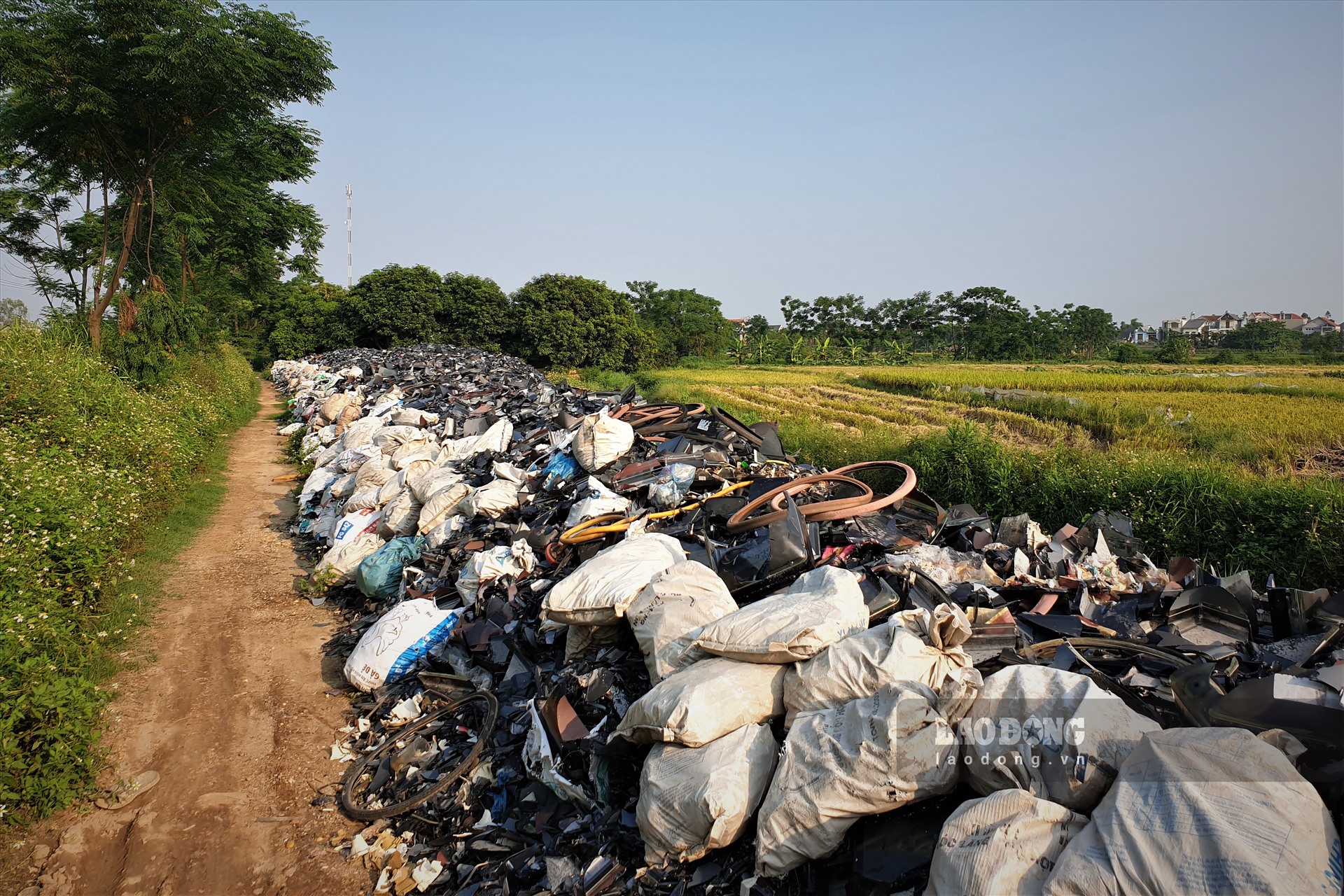 Hàng triệu màn hình tivi được tập kết tại bãi rác thôn Yên Thịnh.