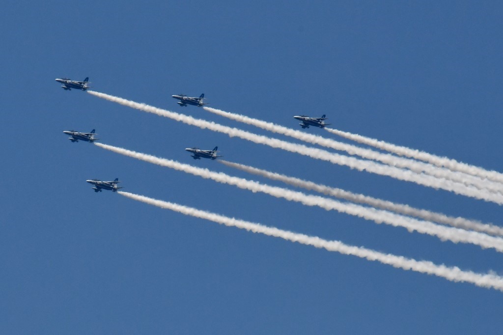 Đội bay biểu diễn thuộc Lực lượng Phòng vệ Trên không Nhật Bản. Ảnh: AFP.