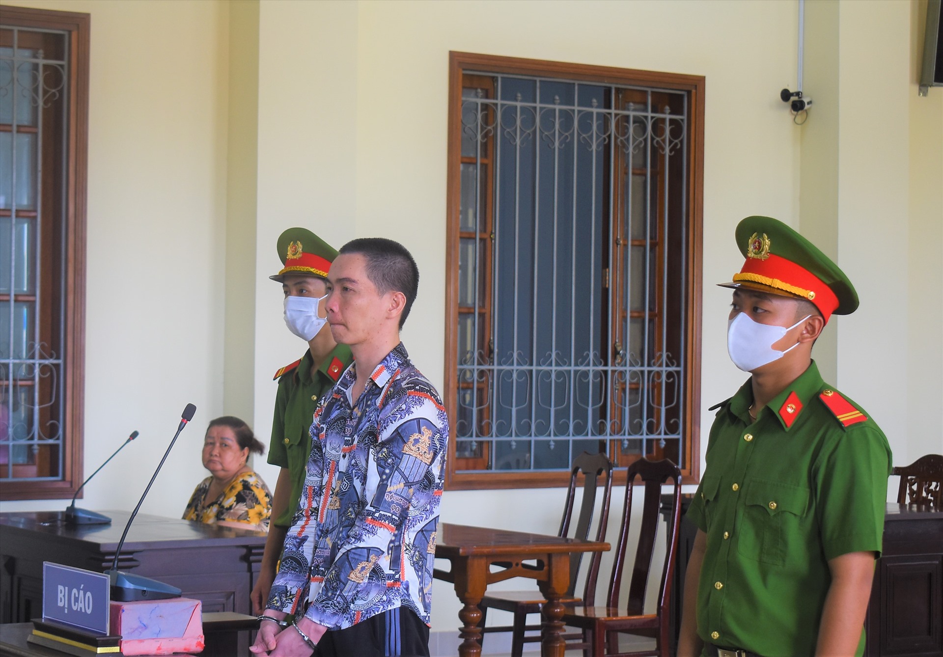 Bị cáo Trần Quang Bình tại phiên tòa sơ thẩm. Ảnh: Thành Nhân.