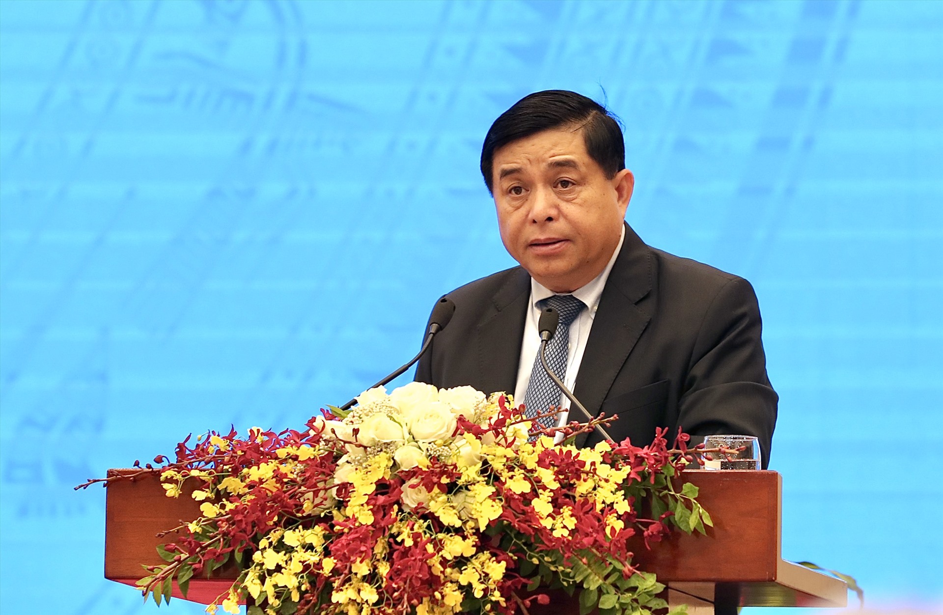 Bộ trưởng Nguyễn Chí Dũng phát biểu tại Hội nghị Thủ tướng Chính phủ với doanh nghiệp. Ảnh: Trang Bông