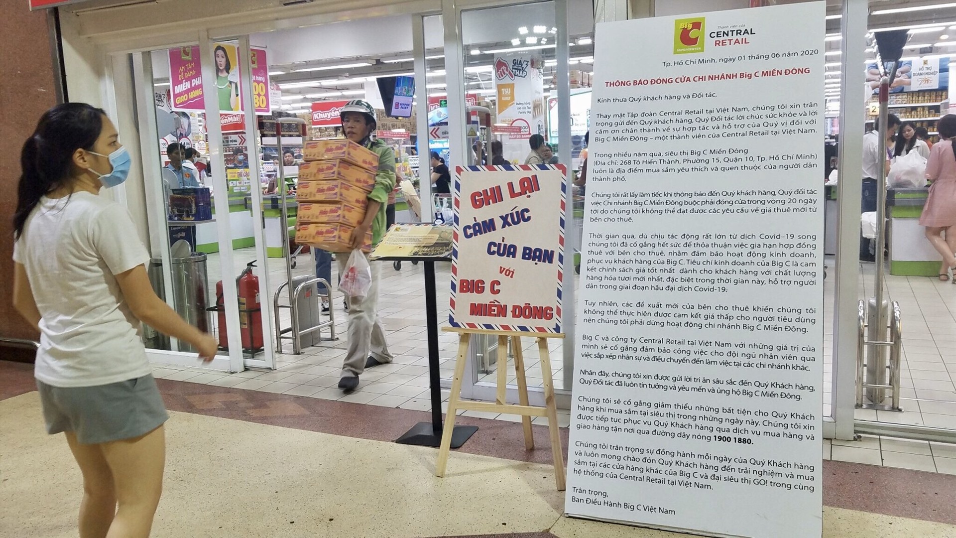 Theo thông báo của Central Retail - đơn vị quản lí hệ thống Big C tại Việt Nam, siêu thị Big C miền Đông nằm trên đường Tô Hiến Thành (quận 10, TP HCM) sẽ đóng cửa vào ngày 20/6 tới, do không thỏa thuận được giá mặt bằng của bên cho thuê.