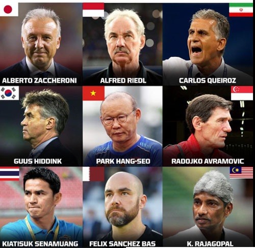 9 huấn luyện viên vĩ đại nhất lịch sử bóng đá Châu Á do Fox Sport Asia bình chọn. Ảnh: Fox Sport Asia