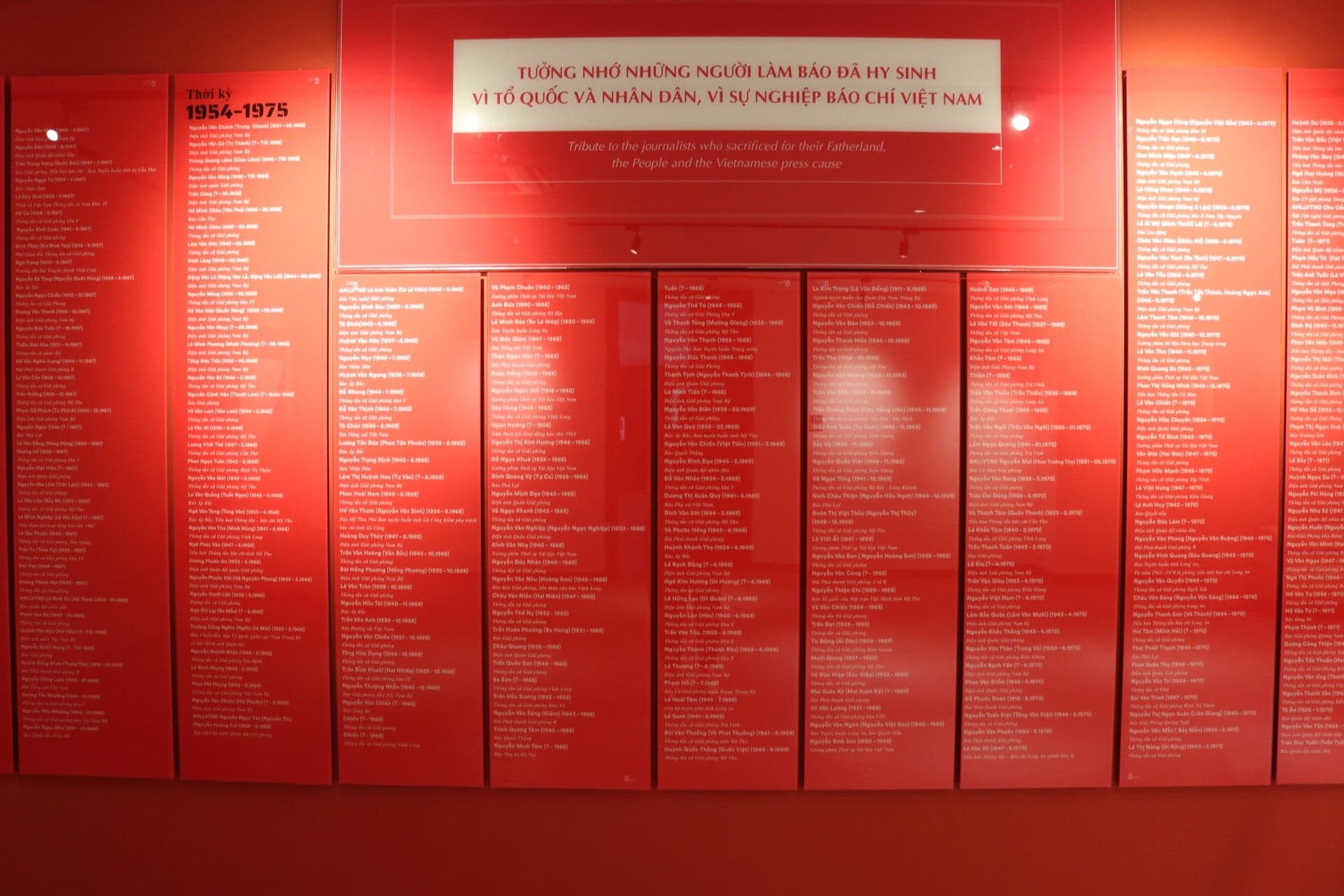 Khu tưởng niệm các nhà báo liệt sĩ tại Bảo tàng.