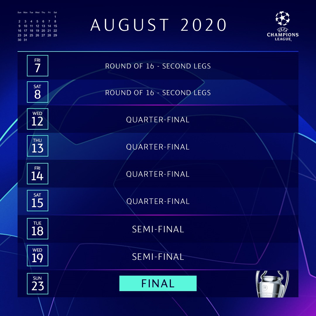 Lịch thi đấu Champions League màu 2019/20. Ảnh:Getty