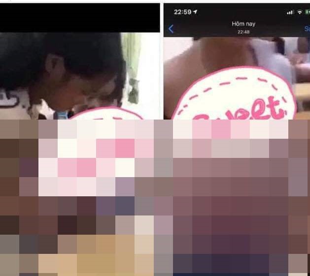 Những hình ảnh phản cảm về vụ việc nữ sinh bị bắt nạt đang lan truyền trên mạng xã hội.
