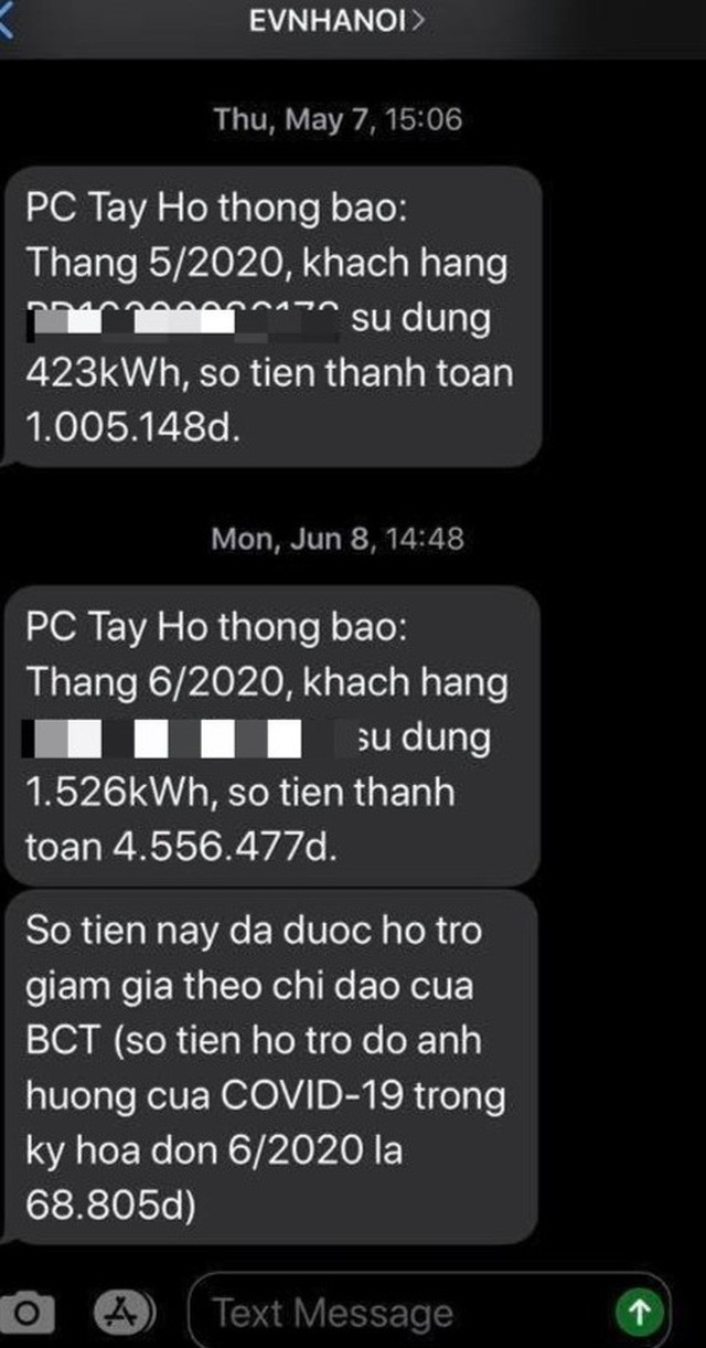 Hoá đơn tiền điện của anh Ph tăng “sốc” trong kỳ thanh toán vừa qua. Ảnh: NVCC