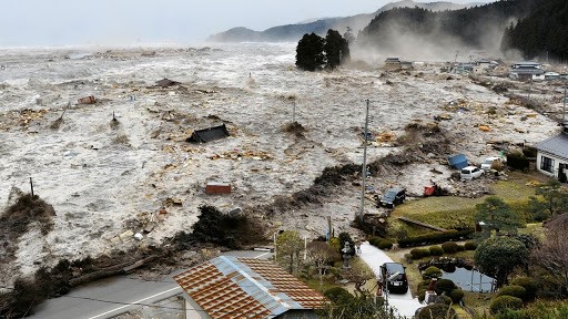 Động đất gây sóng thần ở Nhật Bản. Ảnh: Ảnh: Theo morningjapan.com