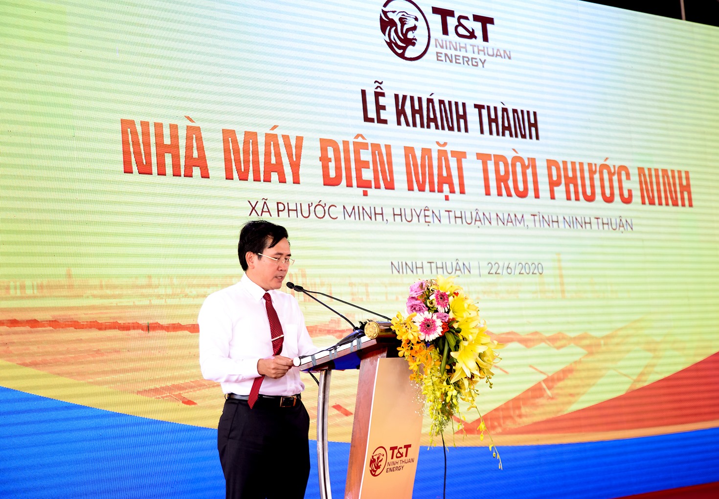 Ông  Phạm Văn Hậu  - Phó Chủ tịch UBND tỉnh Ninh Thuận phát biểu tại buổi lễ
