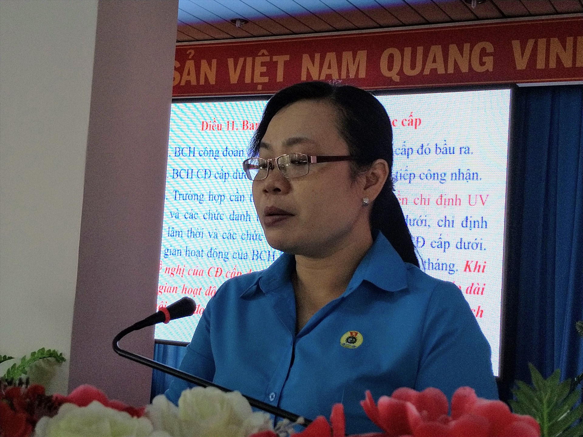 Bà Nguyễn Thị Ngọc Dung triển khai nội dung tập huấn. Ảnh: K.Q