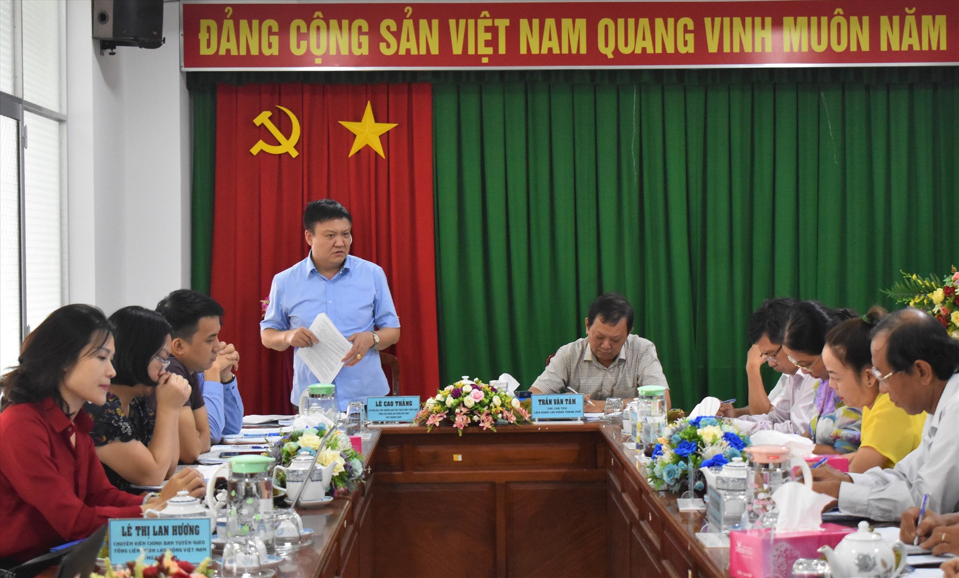 ông Lê Cao Thắng - Phó Trưởng ban phụ trách Ban Tuyên giáo Tổng LĐLĐ Việt Nam chỉ đạo Công đoàn TP.cần Thơ cần phải nắm bắt nhu cầu của người lao động trong. Ảnh: Thành Nhân