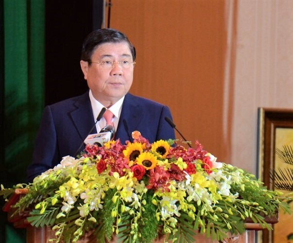 Chủ tịch UBND TPHCM Nguyễn Thành Phong cho biết TPHCM không ngừng đổi mới phong trào thi đua. Ảnh Chân Phúc