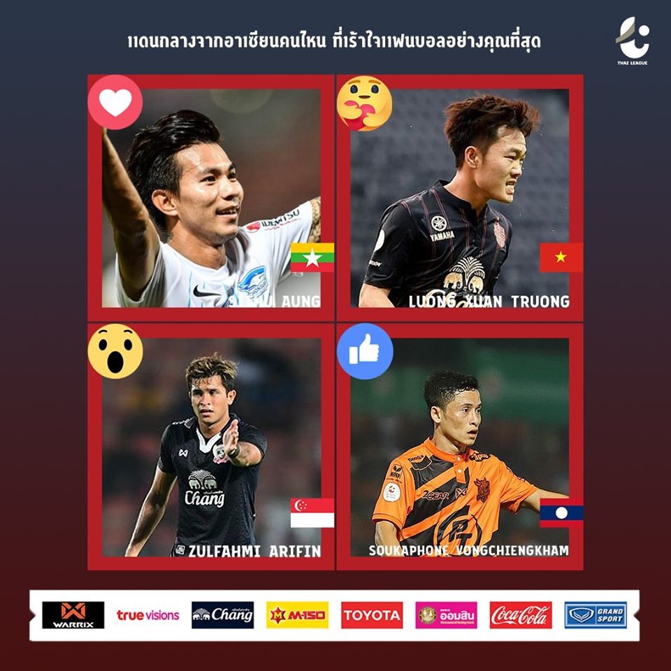 4 ngoại binh được yêu thích tại Thai League. Ảnh: Thai League