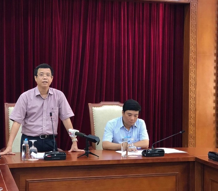 Ông Nguyễn Lê Phúc - Phó Tổng cục trưởng TCDL phát biểu tại cuộc họp tổ chức tại Bộ VHTTDL sáng 4.6. Ảnh: Thanh Hương