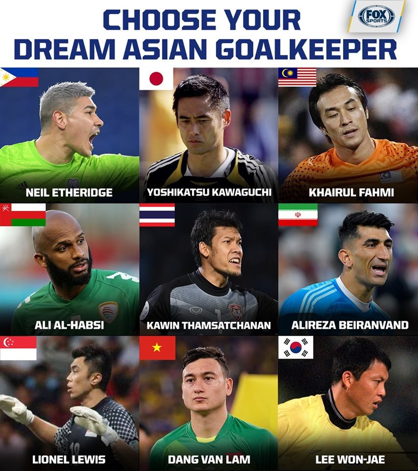 Văn Lâm cùng những thủ môn ấn tượng nhất của bóng đá Châu Á. Ảnh: Fox Sport Asia