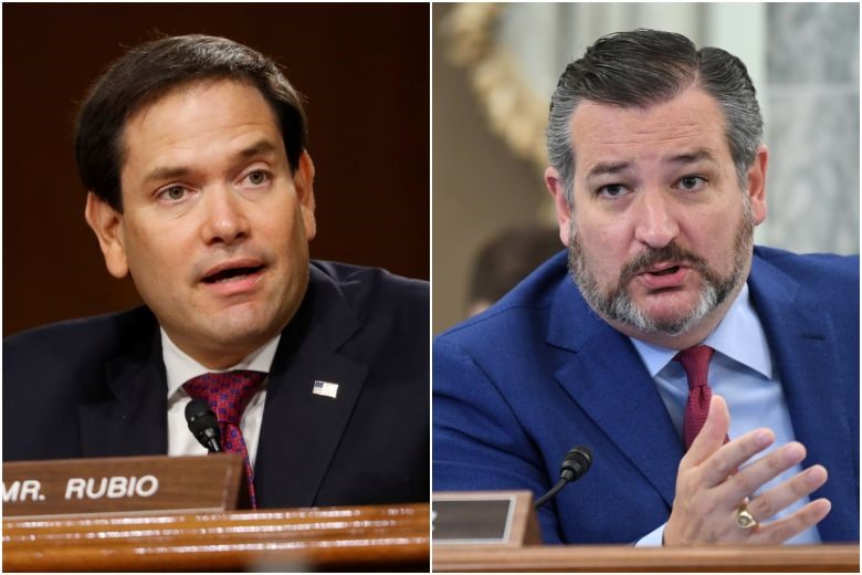 Thượng nghị sĩ Mỹ Marco Rubio (trái) và Ted Cruz (phải) bị Trung Quốc trừng phạt. Ảnh: Reuters