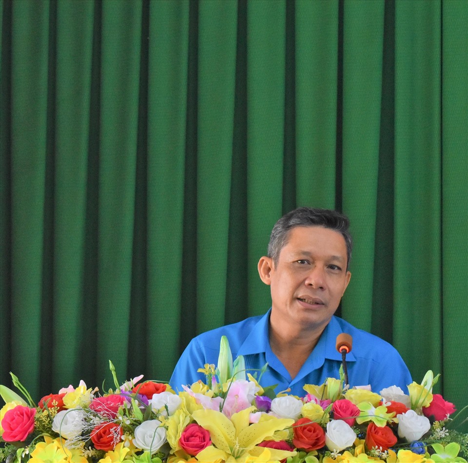 Phó Bí thư Thường trực quận ủy Thốt Nốt Nguyễn Ngọc Hiệp - phát biểu tại buổi lễ. Ảnh: Thành Nhân