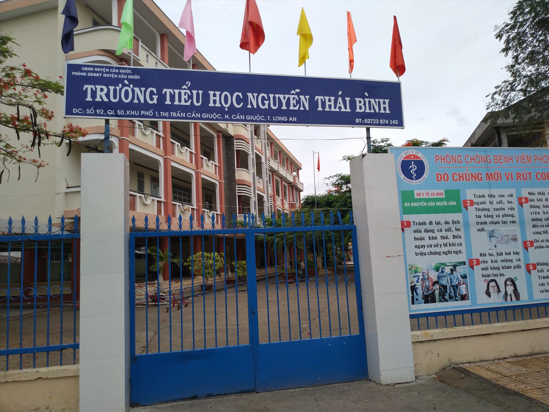 Trường Tiểu học mang tên Nguyễn Thái Bình, nơi anh Bình từng học thời nhỏ. Ảnh: K.Q