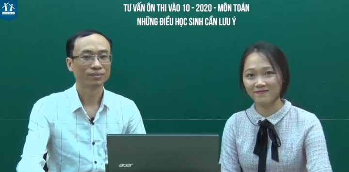 Thầy Hồng Trí Quang cùng MC Xuân Mai trong buổi tư vấn ôn thi vào 10 môn Toán