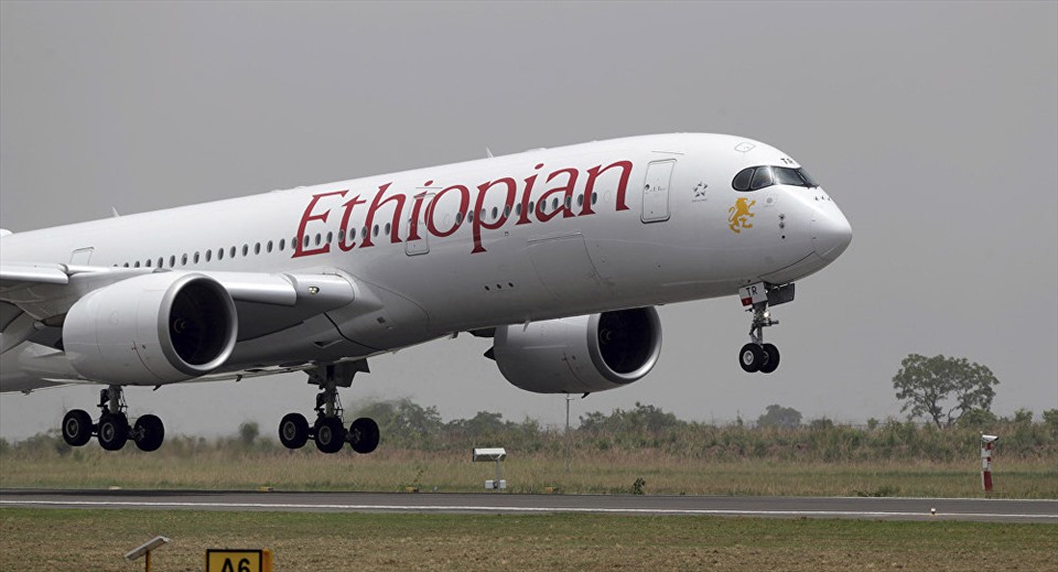 Hình ảnh chiếc máy bay của hãng Hàng không Ethiopia trước khi bị cháy. Ảnh: AFP