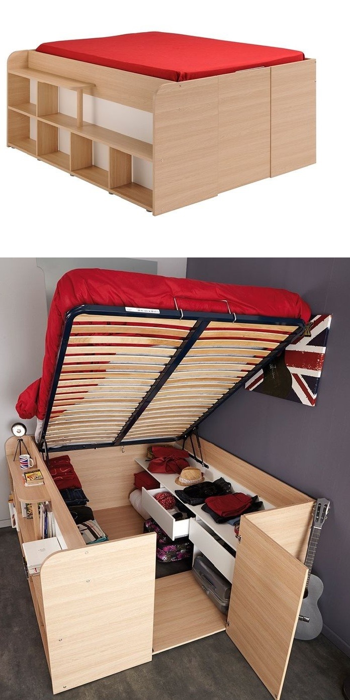 Một chiếc giường tiết kiệm không gian lưu trữ mọi thứ bạn muốn, hoàn hảo cho căn hộ nhỏ