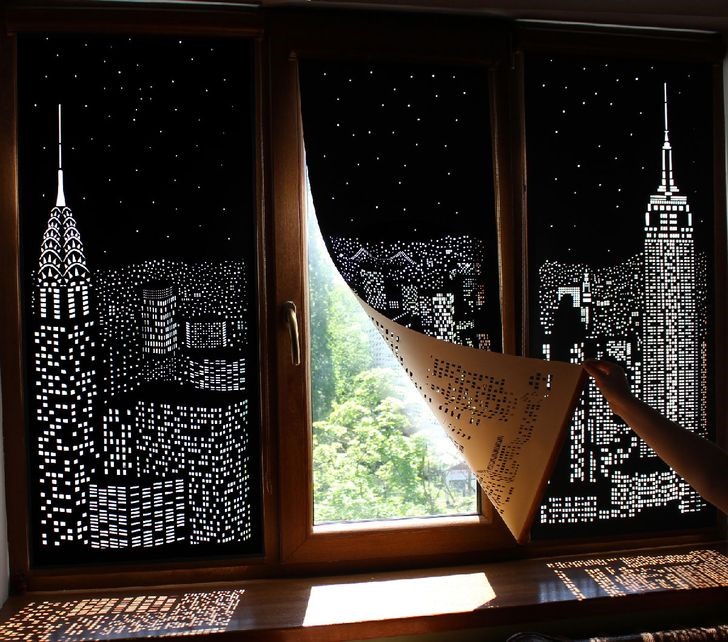 Làm cho ngôi nhà của bạn trở nên độc đáo và phong cách với những chiếc rèm này mang đến tầm nhìn về đêm của đường chân trời New York.