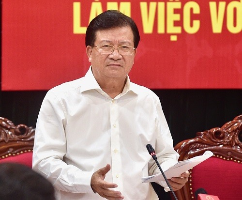Phó Thủ tướng Trịnh Đình Dũng phát biểu tại buổi làm việc - Ảnh: VGP/Đoàn Bắc
