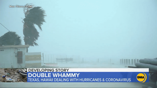 Hanna là cơn bão nhiệt đới Đại Tây Dương đầu tiên đổ bộ Mỹ trong năm 2020. Ảnh: ABC News