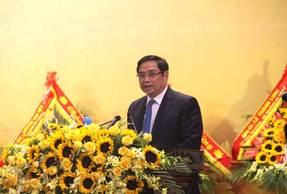 Trưởng Ban tổ chức Trung ương Phạm Minh Chính phát biểu tại buổi lễ. Ảnh: Quách Du