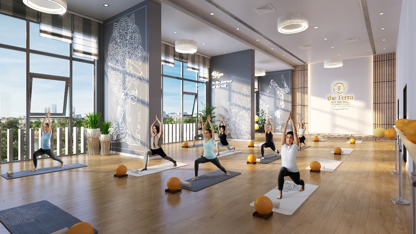 Phòng tập yoga là một trong những tiện ích cao cấp đặc biệt tại The Terra – An Hưng