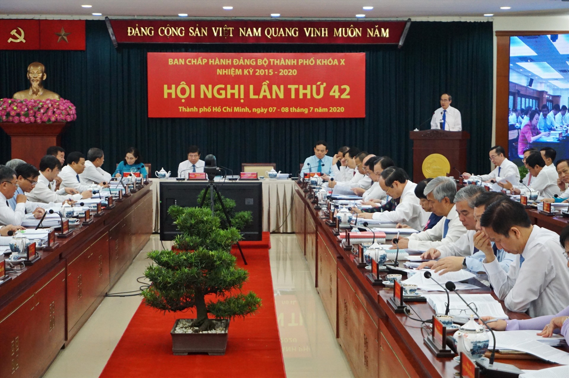 Toàn cảnh Hội nghị Thành ủy TPHCM lần thứ 42.  Ảnh: Minh Quân