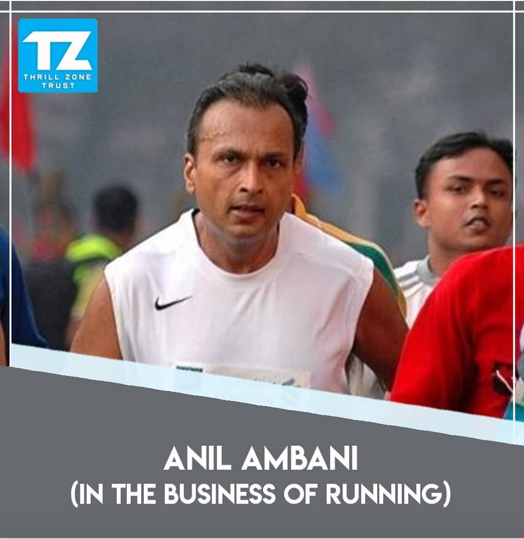 Anil Ambani chạy marathon. Ảnh: Instagram