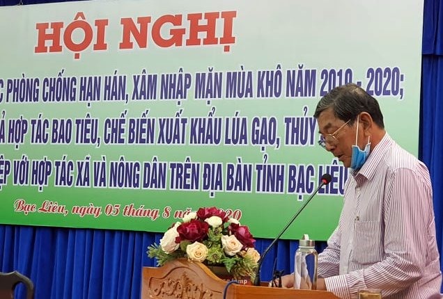 Ông Hồ Quang Cua tại một hội nghị ở Bạc Liêu (ảnh Nhật Hồ)