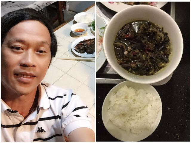 Những bữa cơm giản dị của NSƯT Hoài Linh. Ảnh: Cắt từ clip, chụp màn hình