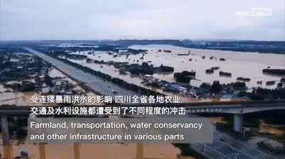 Lũ lụt gây tổn thất nặng nề cho Tứ Xuyên, Trung Quốc. Nguồn: CGTN.