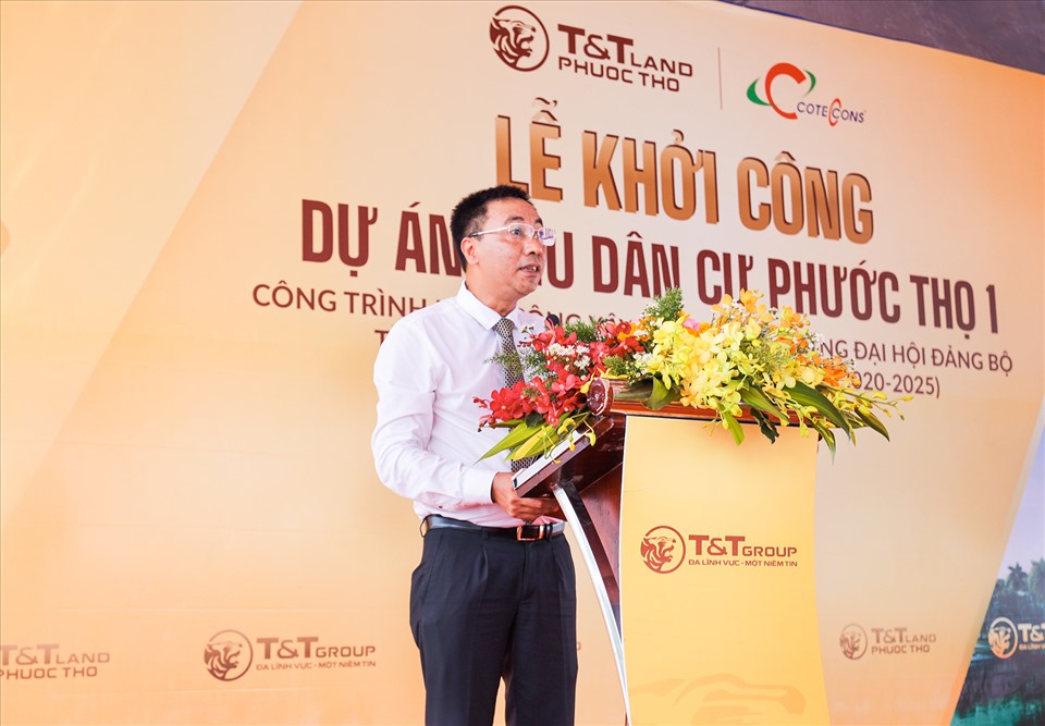 Ông Nguyễn Anh Tuấn, Phó Tổng Giám đốc Tập đoàn T&T Group phát biểu tại Lễ khởi công dự án