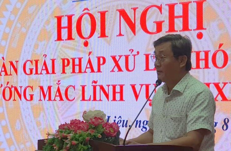 BS Lê Hoài Đảo Phó giám đốc Sở Y tế Bạc Liêu nêu khó khăn trong công tác thanh toán BHYT (ảnh Nhật Hồ)