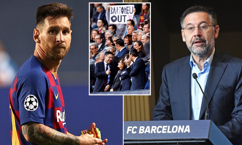 Chủ tịch Josep Maria Bartomeu đã “chơi” Messi một cú đau điếng? Ảnh: Daily Mail