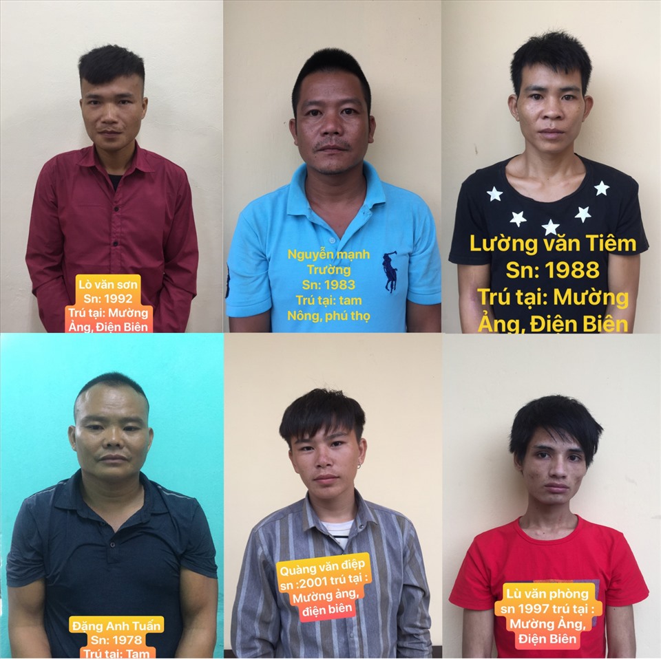 Các đối tượng trong nhóm cung cấp ma túy cho công nhân thuộc nhà thầu ANDES E&C Việt Nam trong  khu công nghiệp  Hải Hà (Quảng Ninh) bị Công an huyện Hải Hà triệt phá. Ảnh: CAQN