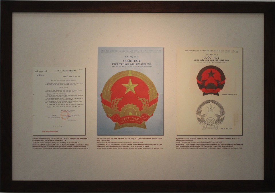Sắc lệnh Công bố mẫu Quốc huy của Nước Việt Nam Dân chủ Cộng hoà của Chủ tịch Hồ Chí Minh. Ảnh T.Vương