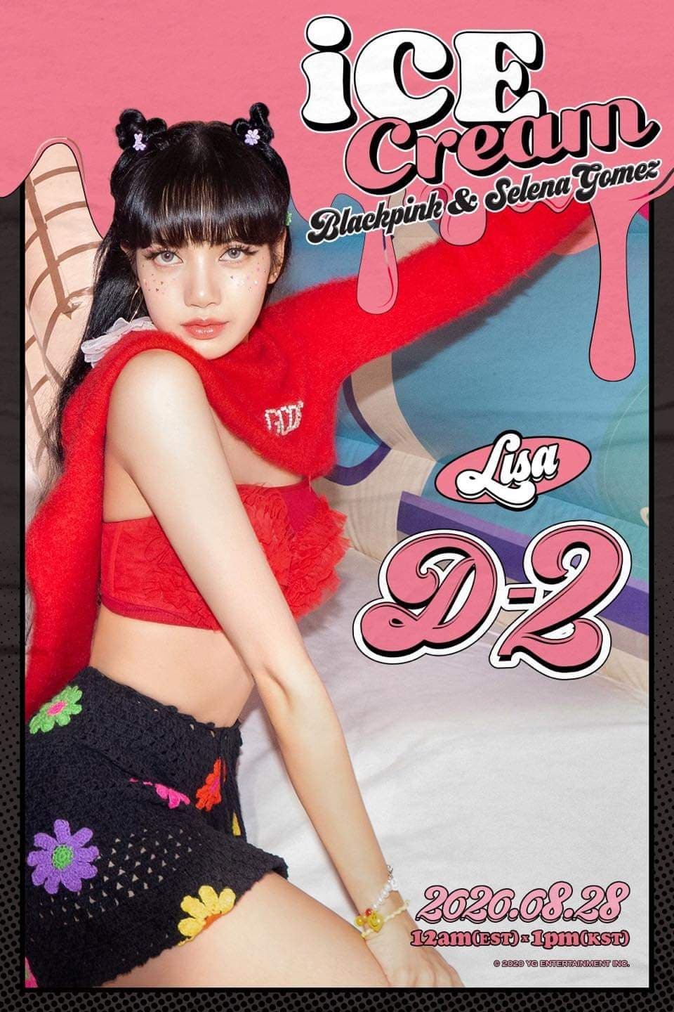 Lisa Blackpink biến hóa trong poster quảng bá MV mới “Ice Cream“. Ảnh: Mnet.