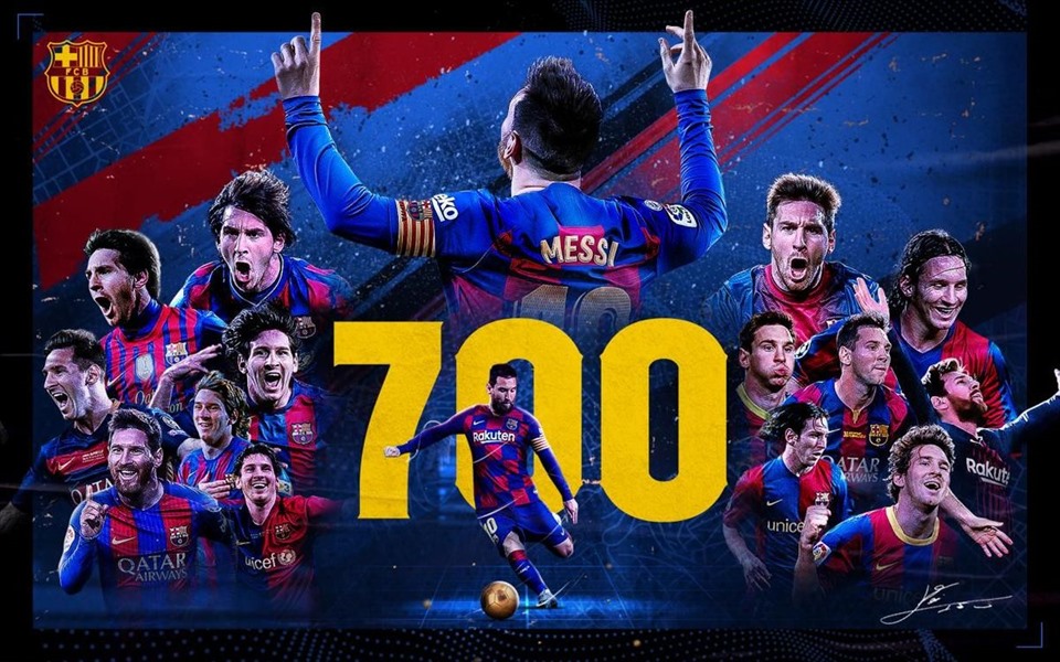 Hơn 700 trận đấu Messi hiến đâng mang lại Barca vô 16 năm. Ảnh: FCB