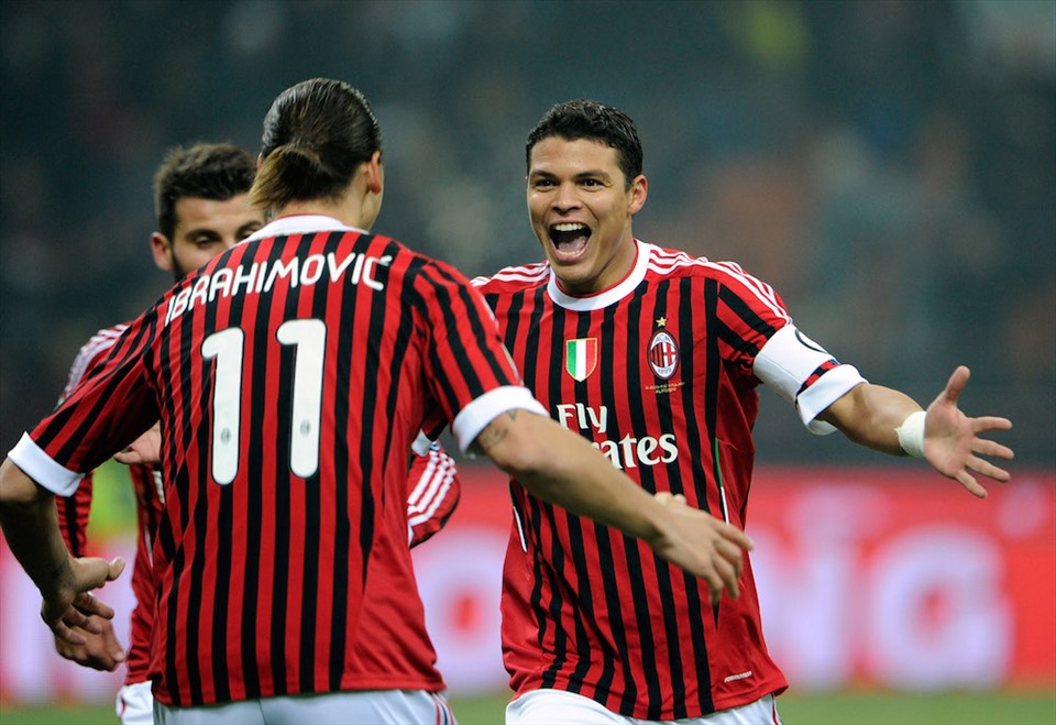 Mùa 2010/2011, Thiago Silva là đội trưởng của AC Milan vô địch Serie A. Ảnh: AC Milan.