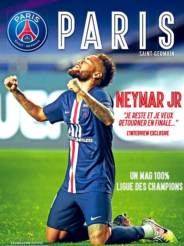 Neymar tuyên bố gắn bó với PSG trên tạp chí của câu lạc bộ. Ảnh: PSG